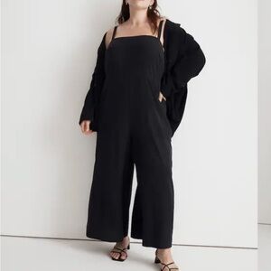 Madewell square-neck wide-leg sleeveless jumpsuit
